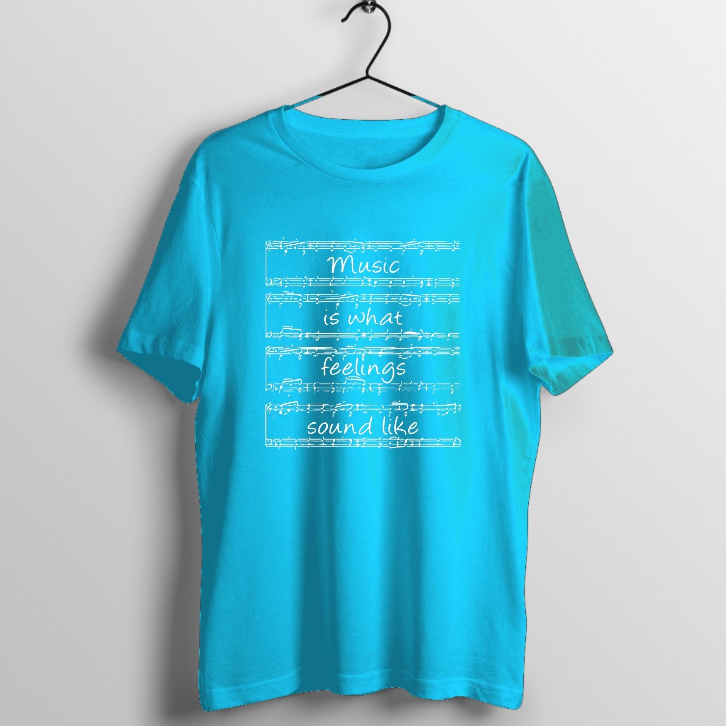 Vintage jazz trumpet player illustration printed on premium rock music graphic t-shirt - Front Mockup